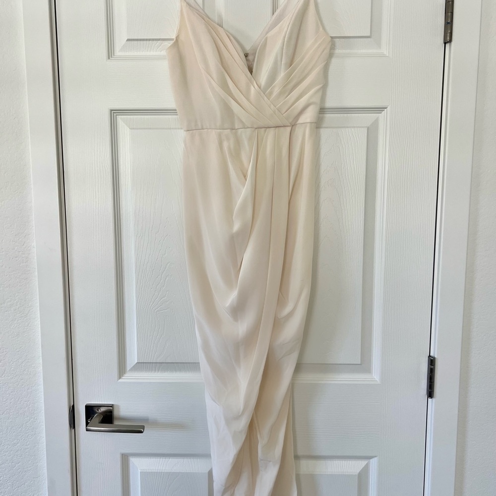 ZIMMERMANN Size 0( US size 4) Cream Sleeveless Silk Dress Cross-Front